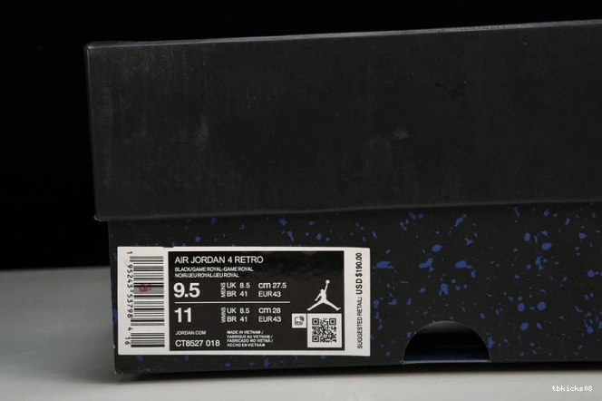 Rep TBkick Retro CT8527-018 Game 4 Jordan Royal Black 0803
